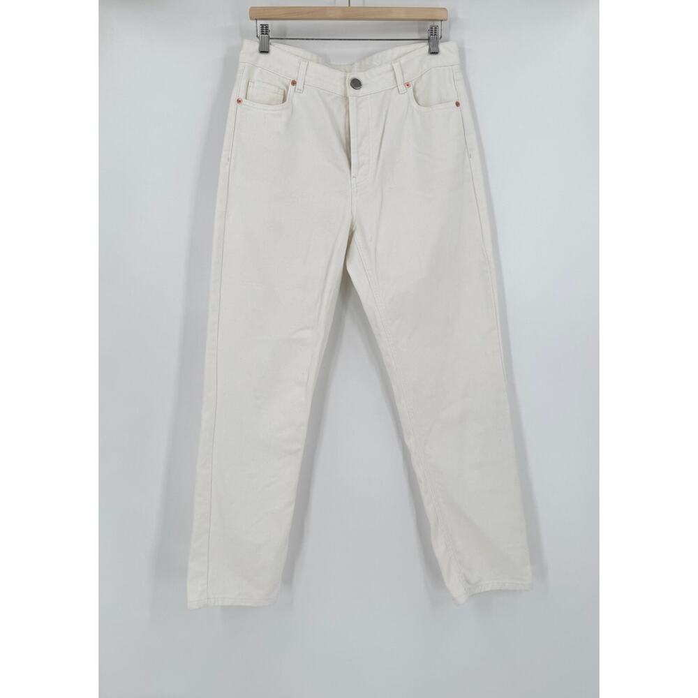 Raey Womens White Denim Organic Ankle Jeans Sz 31